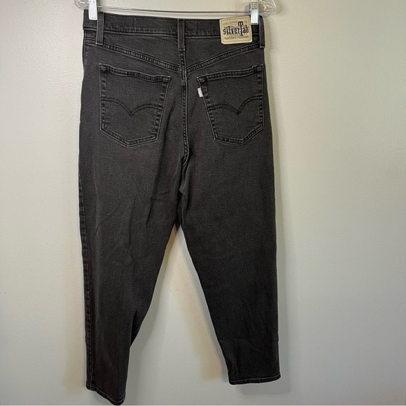 Levi's Silvertab High Waisted Mom Jean Black Jeans Womens Size 30x27 Baggy Dark - Picture 8 of 11
